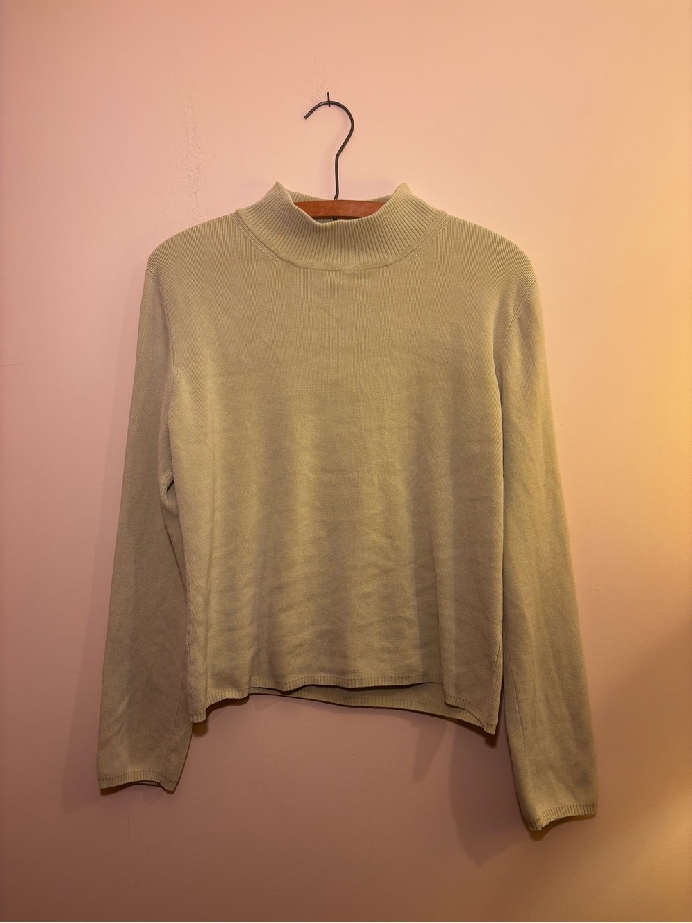 Vintage Sage Lime Green Turtleneck Sweater